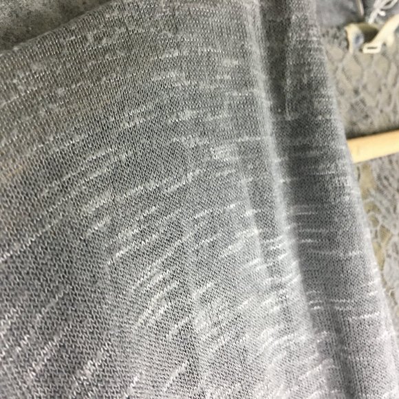 Urban Outfitters Silence Noise Cardigan L Slub Gray Lace Inset Open Front Career - Picture 4 of 14